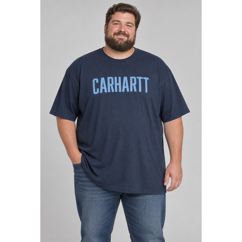 Carhartt T Shirt Mens 4XL Navy Blue Logo Graphic Original Fit Workwear gorpcore